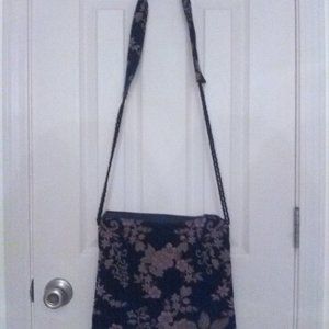 Black and Gold Tapestry Shoulder Bag